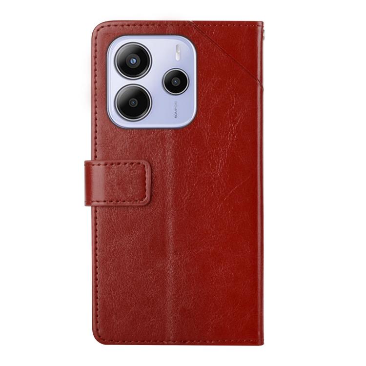 For Redmi Note 14 4G 163.25mm Y-shaped Pattern Flip Leather Phone Case