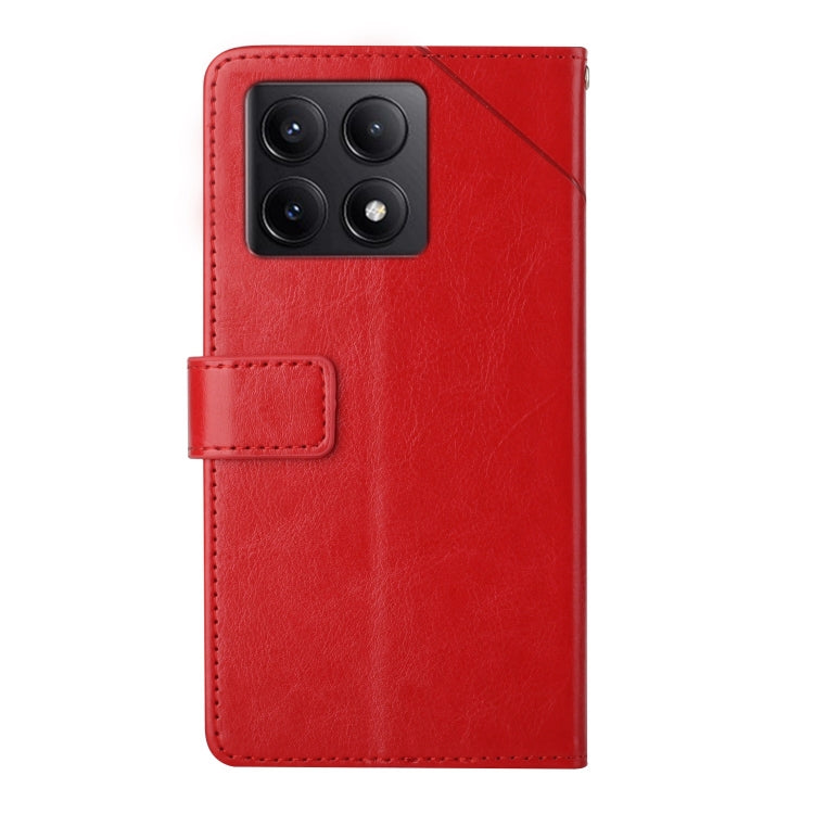 For Xiaomi 14T 5G Global Y-shaped Pattern Flip Leather Phone Case