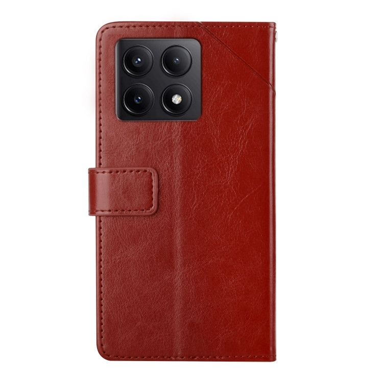 For Xiaomi 14T 5G Global Y-shaped Pattern Flip Leather Phone Case