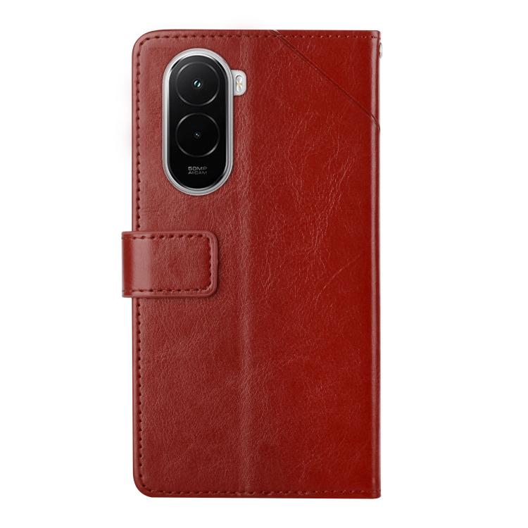 For Xiaomi Poco M7 4G 169mm Y-shaped Pattern Flip Leather Phone Case