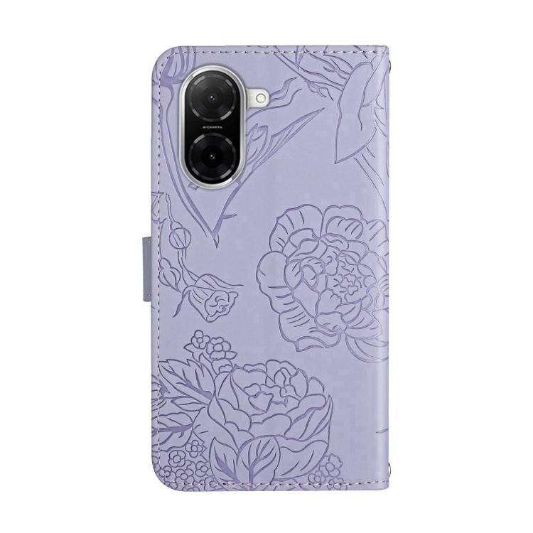 For Redmi A5 4G 171.7mm / Poco C71 Skin Feel Butterfly Embossed Flip Leather Phone Case
