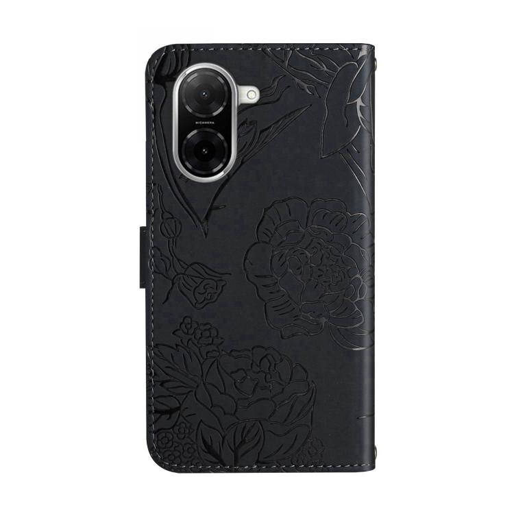 For Redmi A5 4G 171.7mm / Poco C71 Skin Feel Butterfly Embossed Flip Leather Phone Case