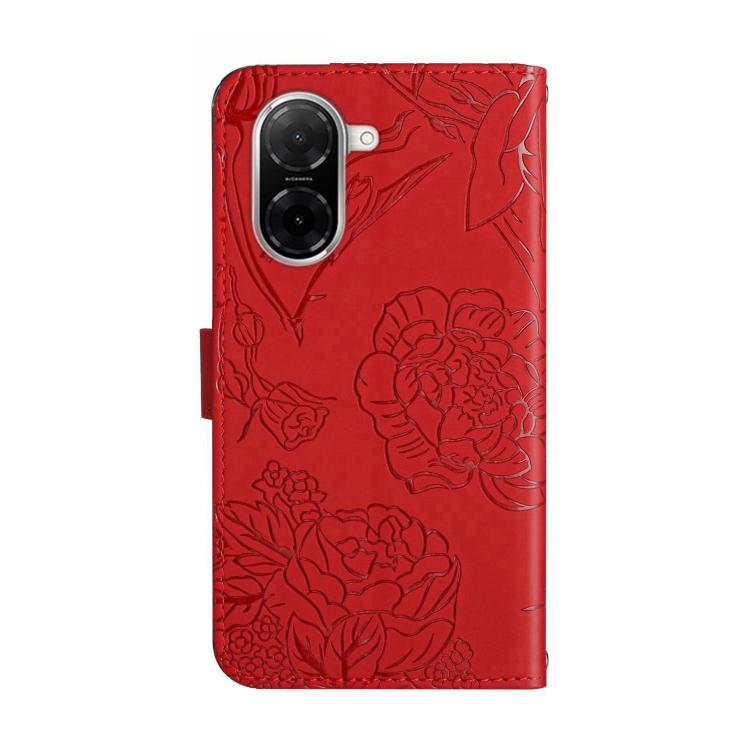 For Redmi A5 4G 171.7mm / Poco C71 Skin Feel Butterfly Embossed Flip Leather Phone Case