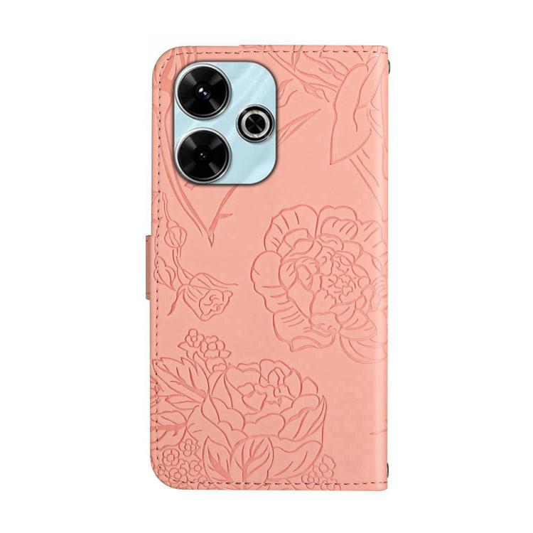 For Redmi 13x Skin Feel Butterfly Embossed Flip Leather Phone Case
