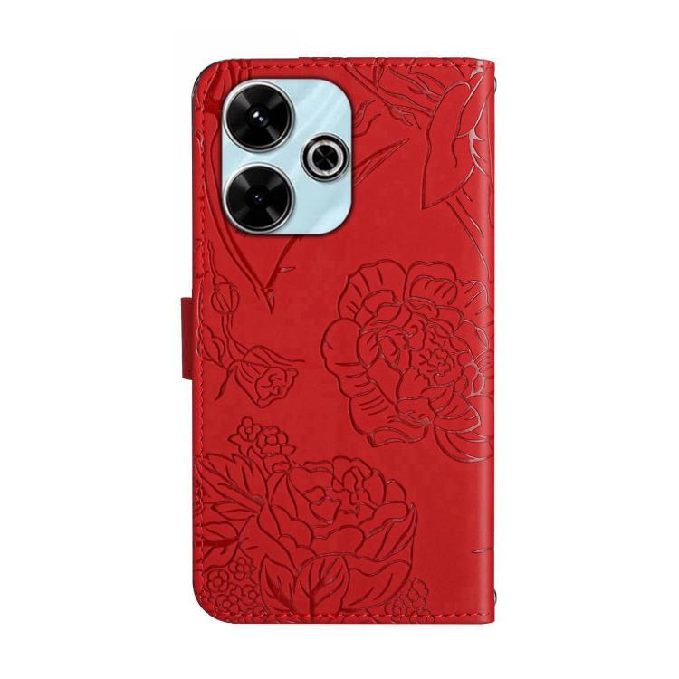 For Redmi 13x Skin Feel Butterfly Embossed Flip Leather Phone Case