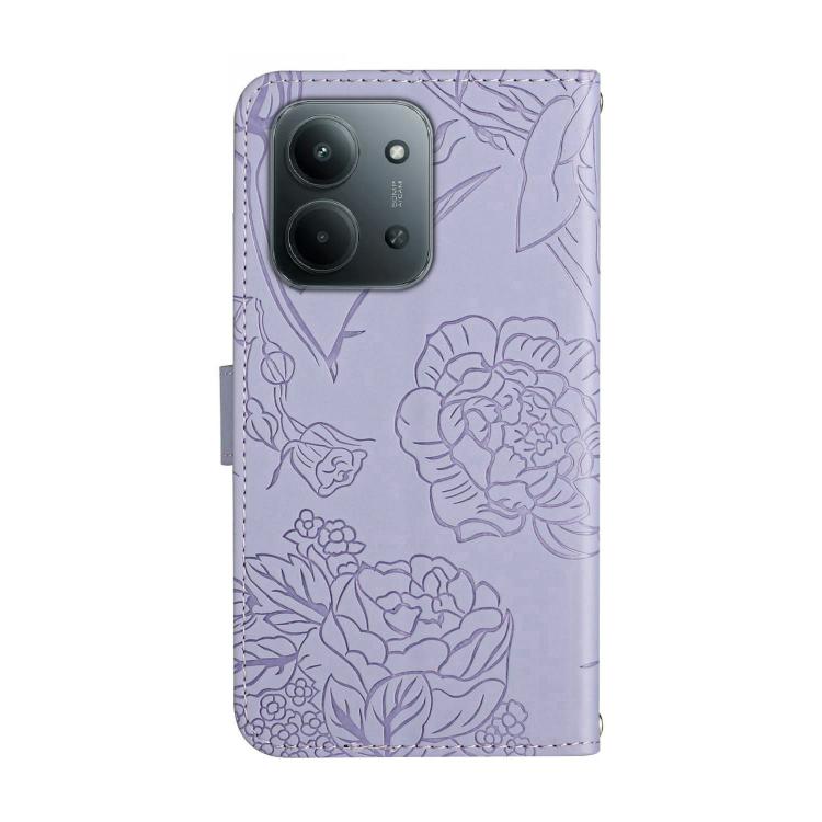 For Redmi 15C 5G / 4G Global 171mm Skin Feel Butterfly Embossed Flip Leather Phone Case