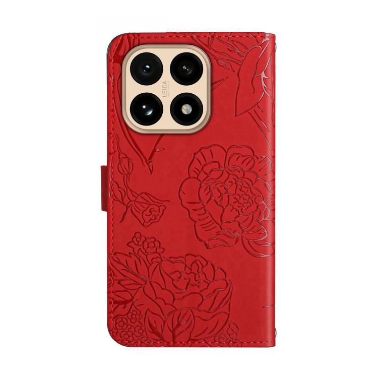 For Xiaomi 15T Skin Feel Butterfly Embossed Flip Leather Phone Case