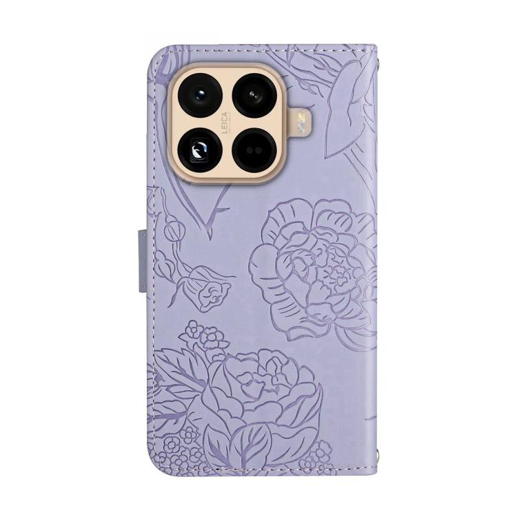 For Xiaomi 15T Pro Skin Feel Butterfly Embossed Flip Leather Phone Case