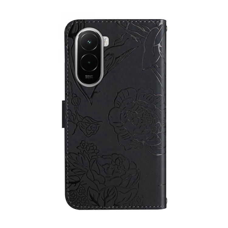 For Xiaomi Poco M7 4G 169mm Skin Feel Butterfly Embossed Flip Leather Phone Case