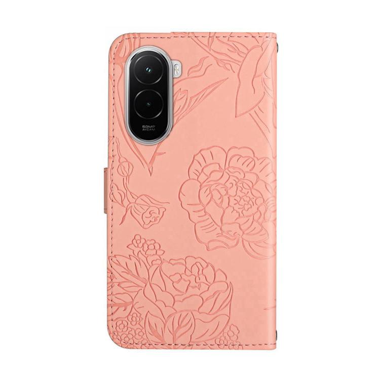 For Xiaomi Poco M7 4G 169mm Skin Feel Butterfly Embossed Flip Leather Phone Case