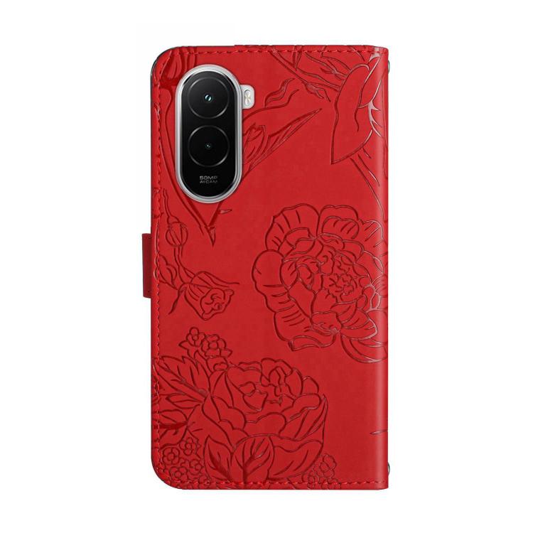 For Xiaomi Poco M7 4G 169mm Skin Feel Butterfly Embossed Flip Leather Phone Case
