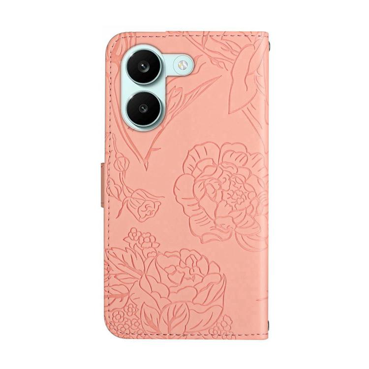 For Xiaomi Poco X8 Pro 5G Skin Feel Butterfly Embossed Flip Leather Phone Case