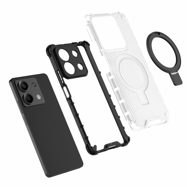 For Redmi Note 13 5G Grating Holder Shockproof Phone Case