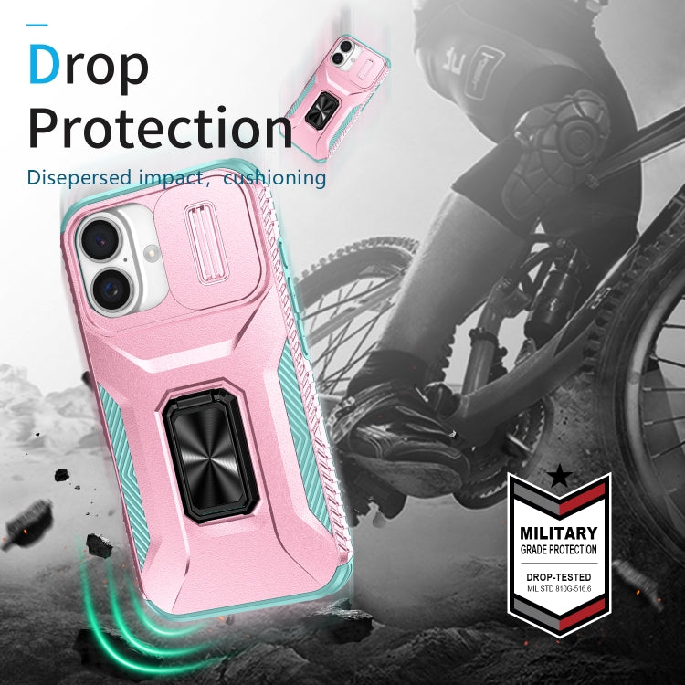 For iPhone 16 Plus Sliding Camshield Holder Phone Case
