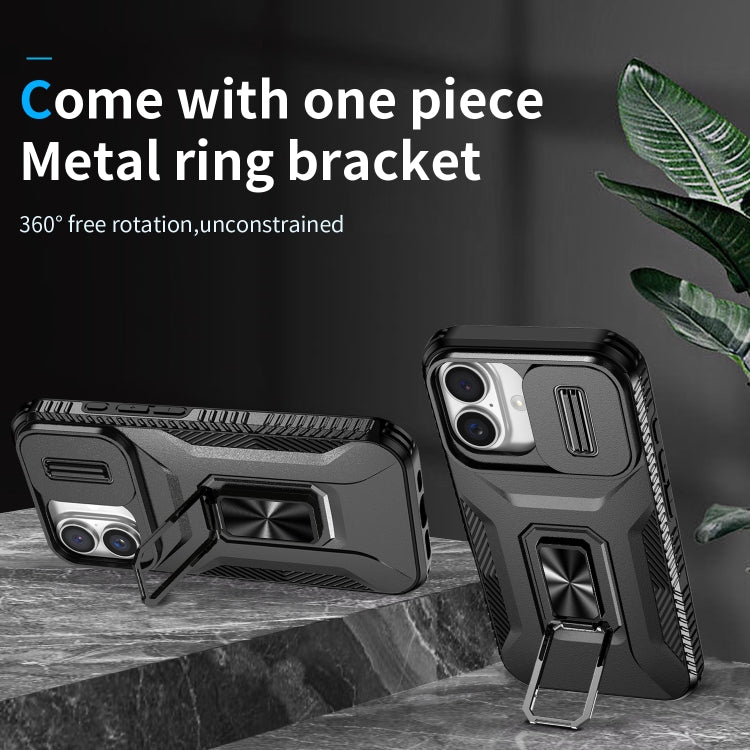 For iPhone 16 Plus Sliding Camshield Holder Phone Case