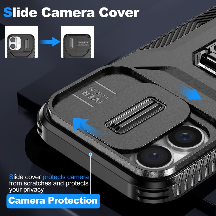For iPhone 16 Plus Sliding Camshield Holder Phone Case
