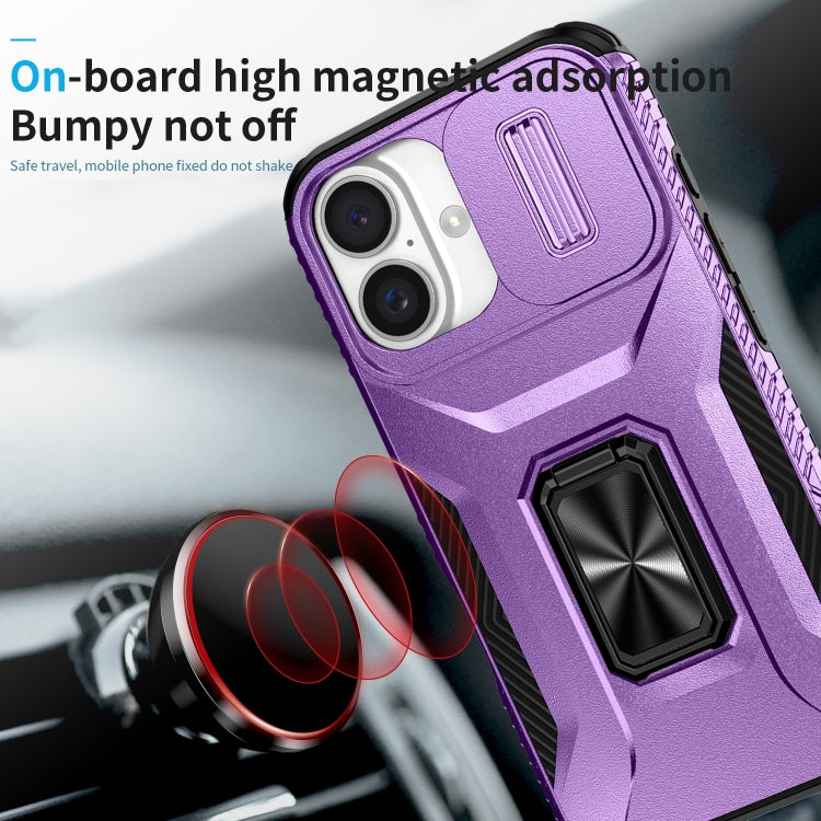 For iPhone 16 Plus Sliding Camshield Holder Phone Case