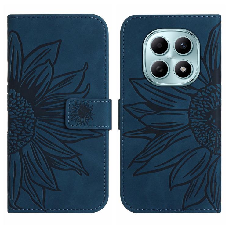 For Redmi Note 15 5G Global 164mm Skin Feel Sun Flower Embossed Flip Leather Phone Case with Lanyard