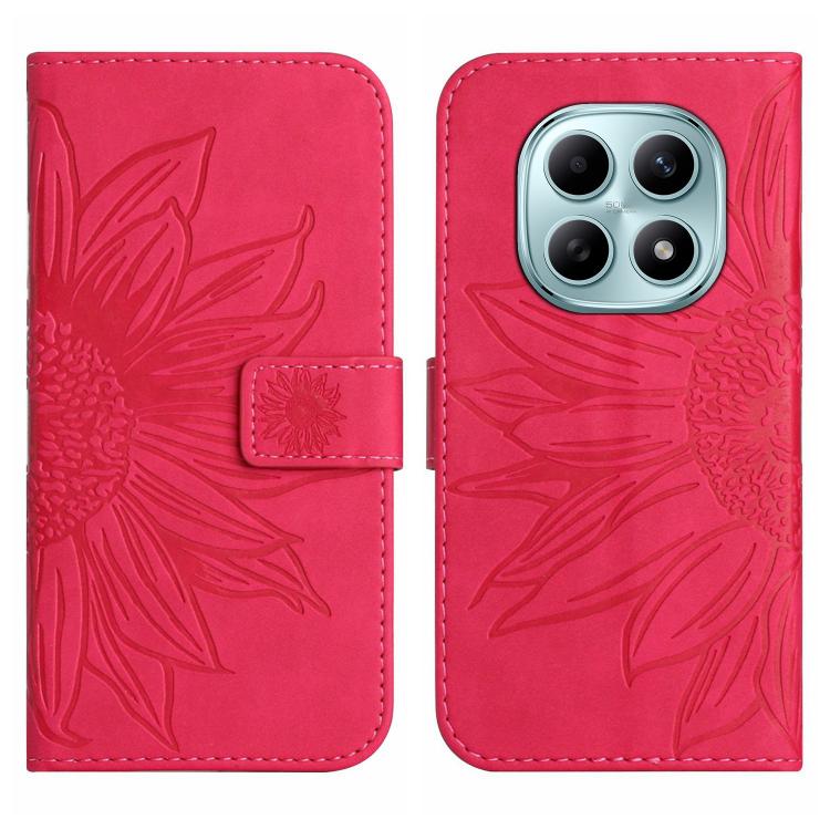 For Redmi Note 15 5G Global 164mm Skin Feel Sun Flower Embossed Flip Leather Phone Case with Lanyard