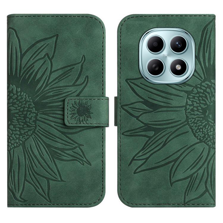 For Redmi Note 15 5G Global 164mm Skin Feel Sun Flower Embossed Flip Leather Phone Case with Lanyard