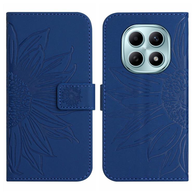For Redmi Note 15 5G Global 164mm Skin Feel Sun Flower Embossed Flip Leather Phone Case with Lanyard