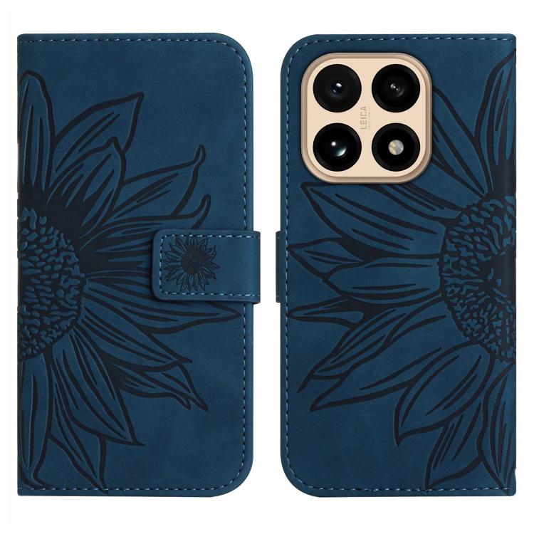 For Xiaomi 15T Skin Feel Sun Flower Embossed Flip Leather Phone Case with Lanyard