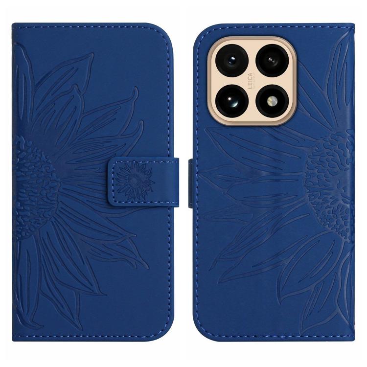 For Xiaomi 15T Skin Feel Sun Flower Embossed Flip Leather Phone Case with Lanyard