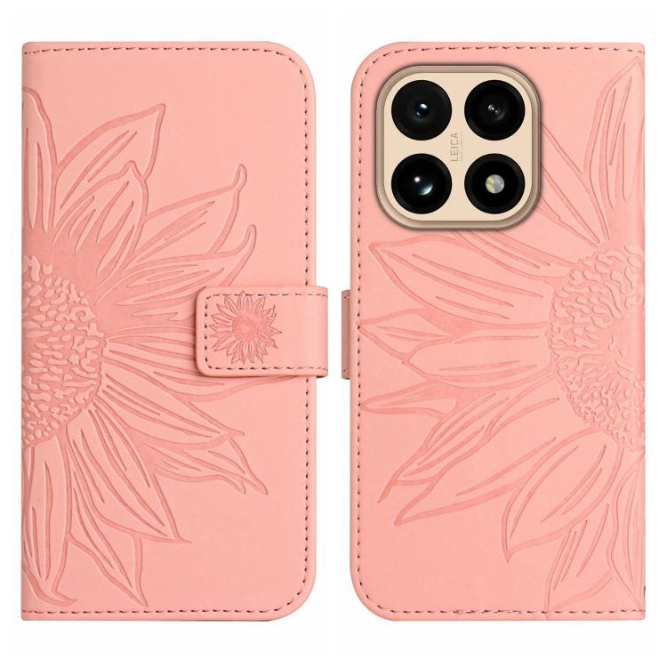 For Xiaomi 15T Skin Feel Sun Flower Embossed Flip Leather Phone Case with Lanyard