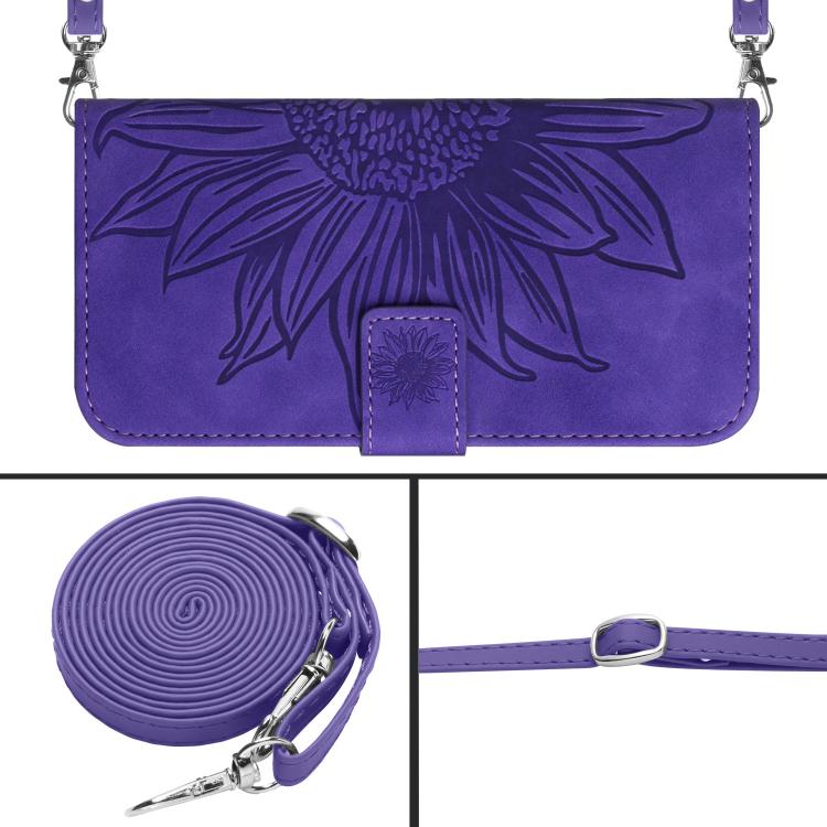 For Xiaomi 15T Pro Skin Feel Sun Flower Embossed Flip Leather Phone Case with Lanyard