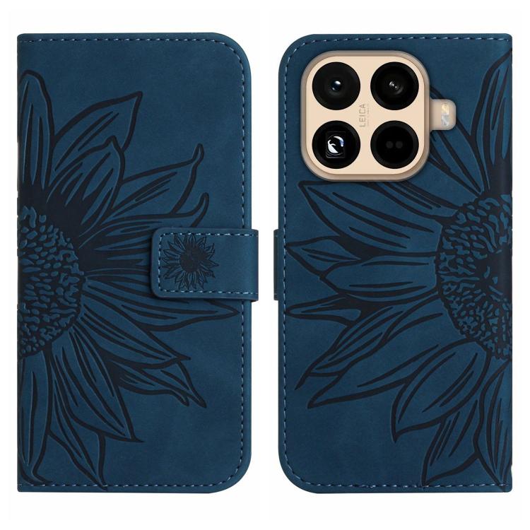 For Xiaomi 15T Pro Skin Feel Sun Flower Embossed Flip Leather Phone Case with Lanyard