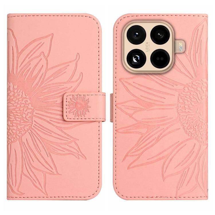 For Xiaomi 15T Pro Skin Feel Sun Flower Embossed Flip Leather Phone Case with Lanyard