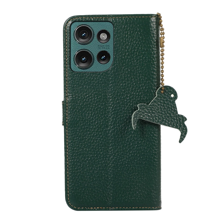 For Motorola Edge 50 Genuine Leather Litchi Texture RFID Leather Phone Case