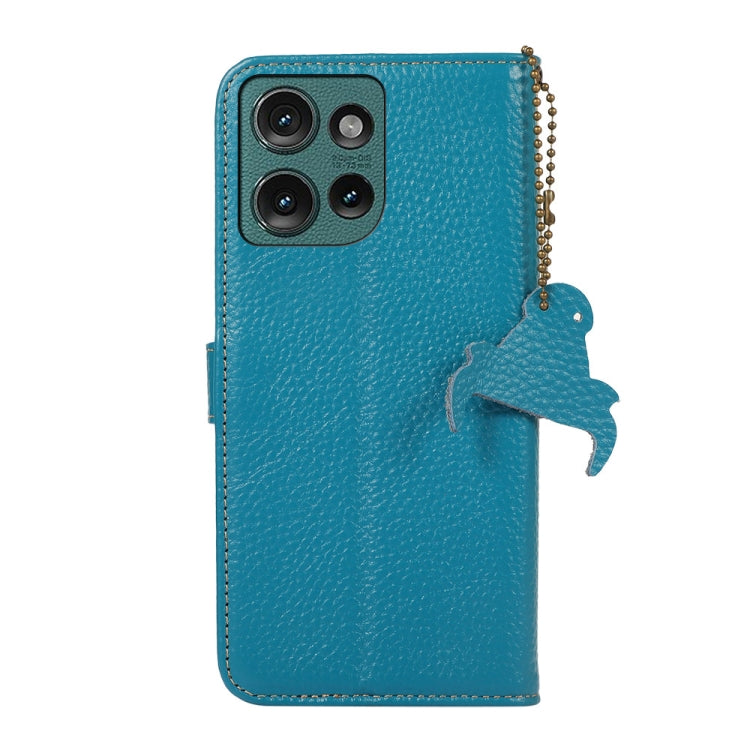 For Motorola Edge 50 Neo Genuine Leather Litchi Texture RFID Leather Phone Case