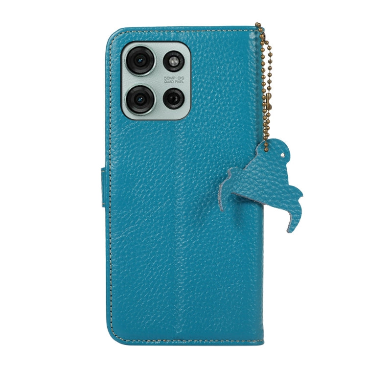 For Motorola Moto G75 5G Genuine Leather Litchi Texture RFID Leather Phone Case