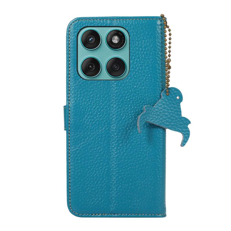 For Motorola Edge 60 Fusion Genuine Leather Litchi Texture RFID Leather Phone Case