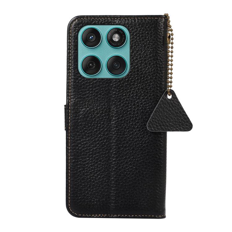 For Motorola Edge 60 Fusion Genuine Leather Litchi Texture RFID Leather Phone Case