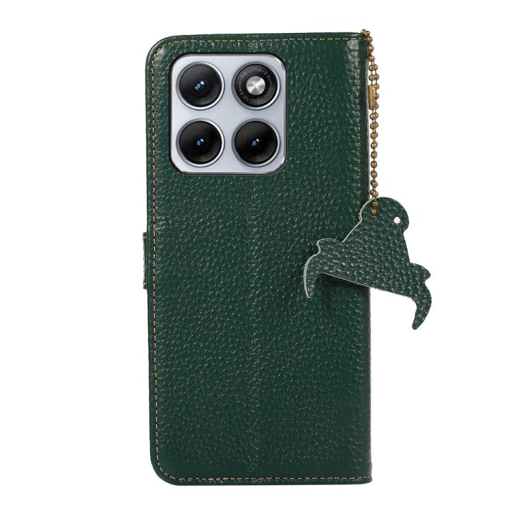 For Motorola Edge 70 Fusion 5G Genuine Leather Litchi Texture RFID Leather Phone Case