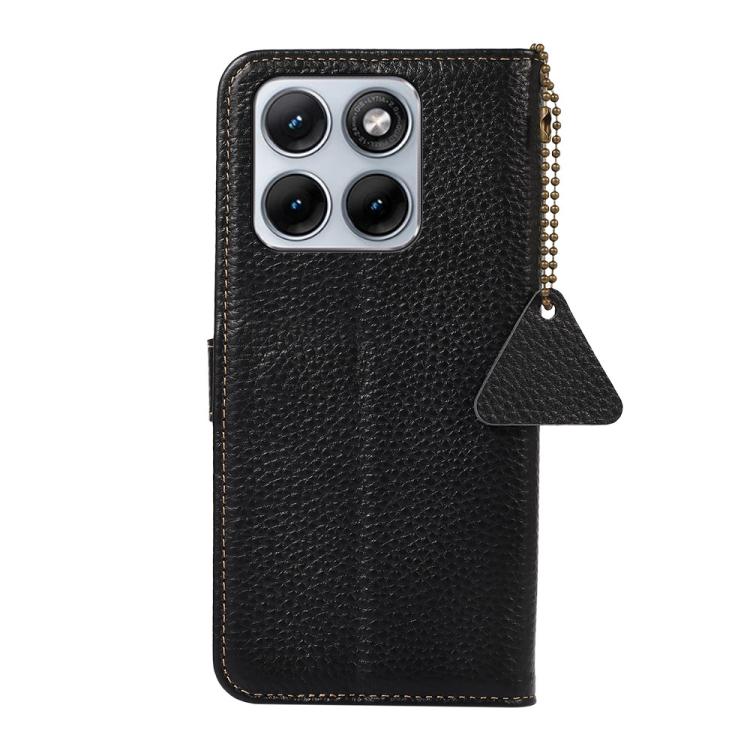 For Motorola Edge 70 Fusion 5G Genuine Leather Litchi Texture RFID Leather Phone Case