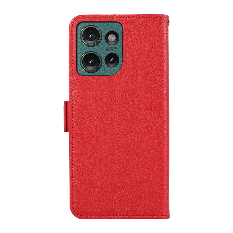 For Motorola Edge 50 ABEEL Side-Magnetic Litchi Pattern Leather RFID Phone Case
