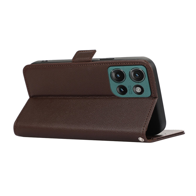 For Motorola Edge 50 ABEEL Side-Magnetic Litchi Pattern Leather RFID Phone Case