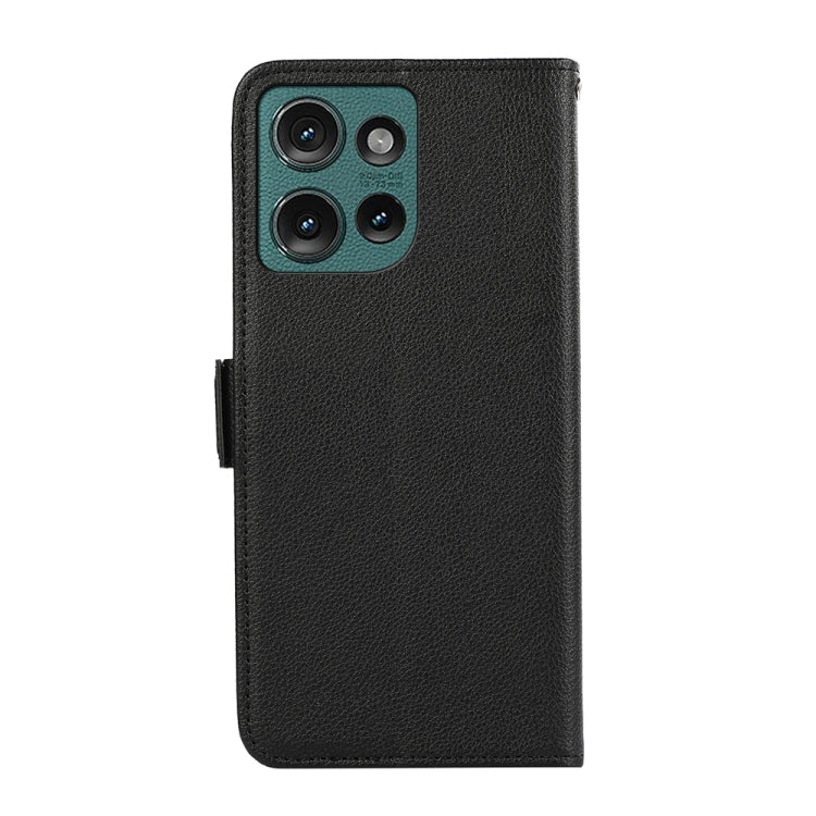 For Motorola Edge 50 Neo ABEEL Side-Magnetic Litchi Pattern Leather RFID Phone Case
