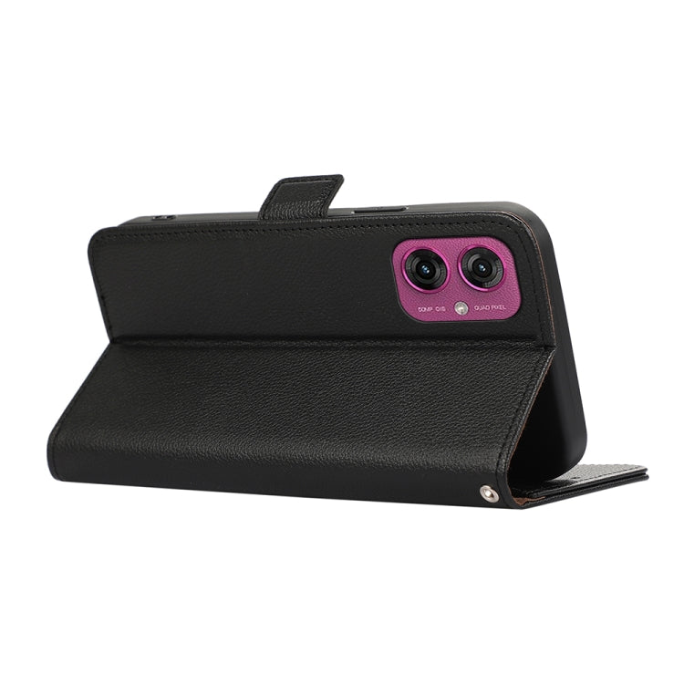 For Motorola Moto G55 5G ABEEL Side-Magnetic Litchi Pattern Leather RFID Phone Case