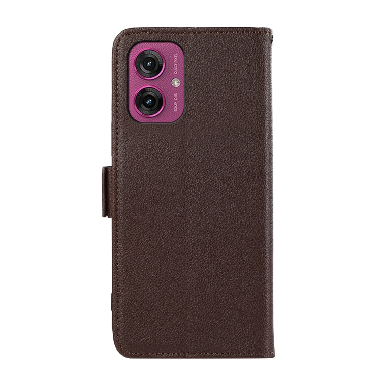 For Motorola Moto G55 5G ABEEL Side-Magnetic Litchi Pattern Leather RFID Phone Case