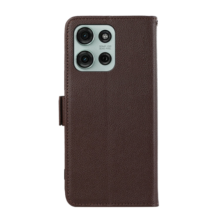 For Motorola Moto G75 5G ABEEL Side-Magnetic Litchi Pattern Leather RFID Phone Case