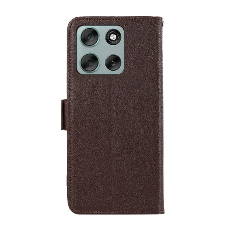 For Motorola Moto G86 Power ABEEL Side-Magnetic Litchi Pattern Leather RFID Phone Case
