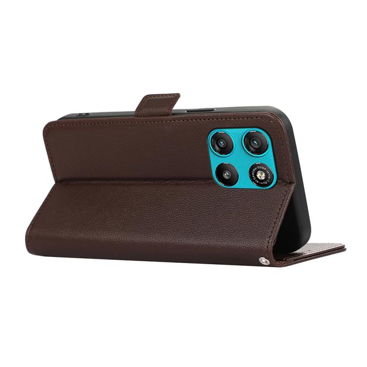 For Motorola Moto G57 Power 5G ABEEL Side-Magnetic Litchi Pattern Leather RFID Phone Case