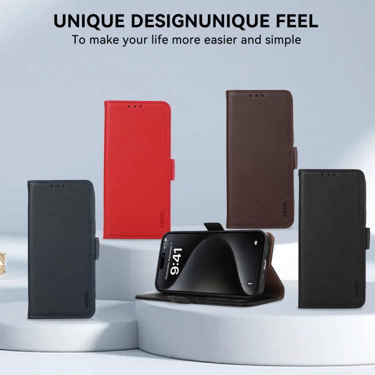 For Motorola Moto X70 Air Pro 5G ABEEL Side-Magnetic Litchi Pattern Leather RFID Phone Case