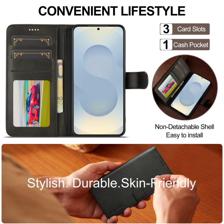 For Samsung Galaxy A57 5G LC.IMEEKE Calf Texture Leather Phone Case