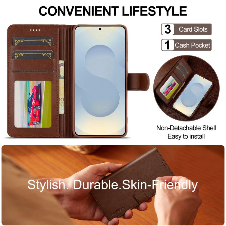 For Samsung Galaxy A57 5G LC.IMEEKE Calf Texture Leather Phone Case