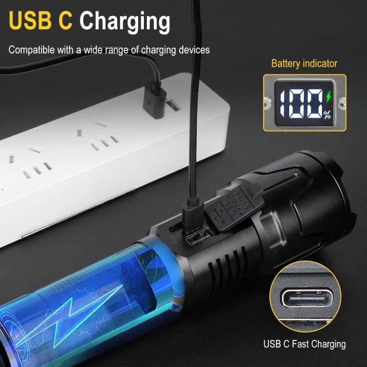 S2301 30W White Laser Wick 1000LM Telescopic Zoom LED Flashlight - Black